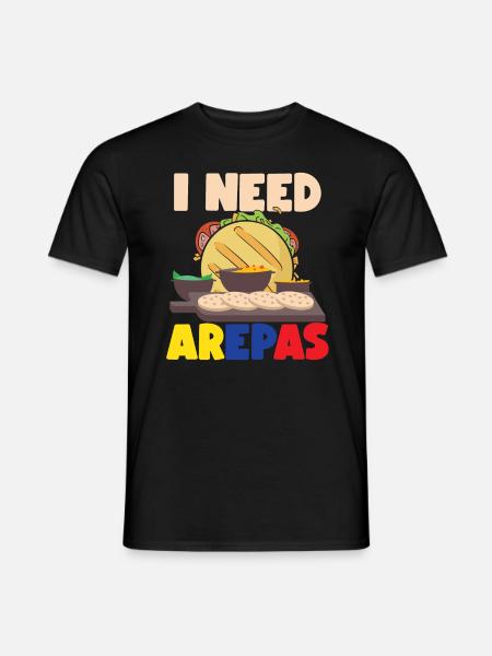 Funny Arepa Colombia - Men's T-Shirt - black