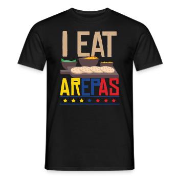 Je mange des arepas - T-shirt homme - noir - Devant - AI Model Male 178 light (178cm)