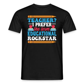 Funny School Humor Teacher - Men's T-Shirt - black - Front - AI Model Male 178 light (178cm)