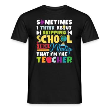 Humorous Teacher Teaching - Men's T-Shirt - black - Front - AI Model Male 178 light (178cm)