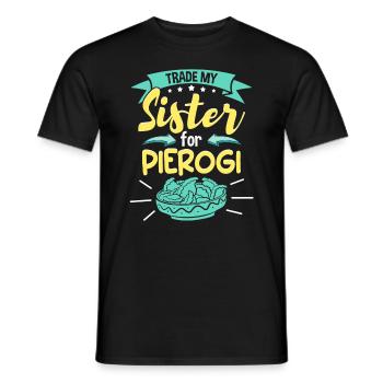 Échangez ma sœur contre Pierogi - T-shirt homme - noir - Devant - AI Model Male 178 light (178cm)