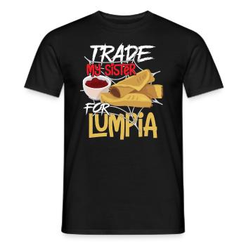 Trade My Sister For Lumpia - Men's T-Shirt - black - Front - AI Model Male 178 light (178cm)