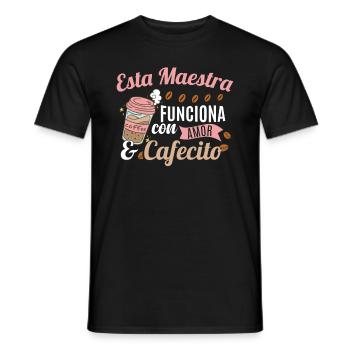 Spanish Teacher Coffee - Men's T-Shirt - black - Front - AI Model Male 178 light (178cm)