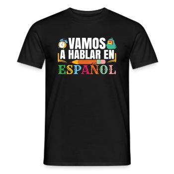 Professeur de classe d’espagnol Ecole Bilingue - T-shirt homme - noir - Devant - AI Model Male 178 light (178cm)