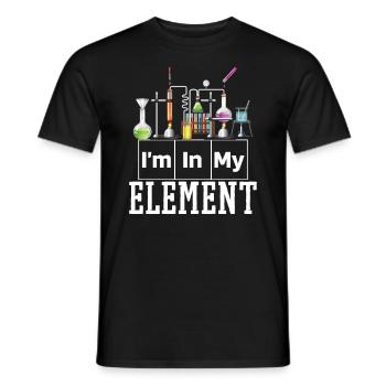 Je suis dans mon élément Chimie Science - T-shirt homme - noir - Devant - AI Model Male 178 light (178cm)