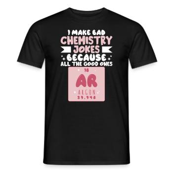 Blagues de chimie Professeur de sciences - T-shirt homme - noir - Devant - AI Model Male 178 light (178cm)