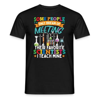 J’enseigne à mes scientifiques professeur de chimie - T-shirt homme - noir - Devant - AI Model Male 178 light (178cm)