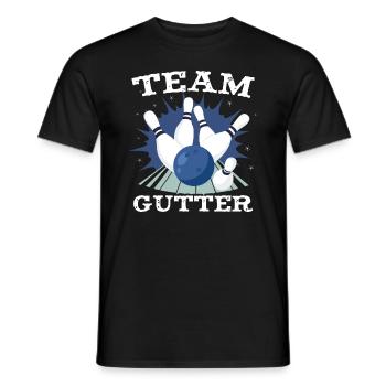 Team Gutter | Funny Bowling - Men's T-Shirt - black - Front - AI Model Male 178 light (178cm)