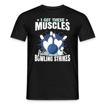 J’ai obtenu ces muscles sous forme de frappes de bowling - T-shirt homme - noir - Devant - AI Model Male 178 light (178cm)