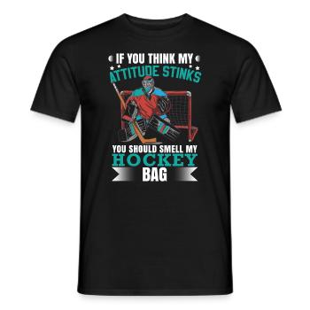 Drôle hockey humour sport d’hiver hockey sur glace - T-shirt homme - noir - Devant - AI Model Male 178 light (178cm)