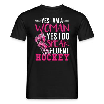 Ich spreche fließend Hockey - Männer T-Shirt - Schwarz - Vorne - AI Model Male 178 light (178cm)