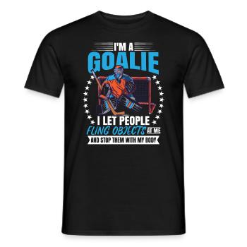 Lustiger Eishockeytorwart - Männer T-Shirt - Schwarz - Vorne - AI Model Male 178 light (178cm)