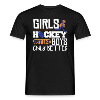 Eishockeyspielerin der Mädchen - Männer T-Shirt - Schwarz - Vorne - AI Model Male 178 light (178cm)