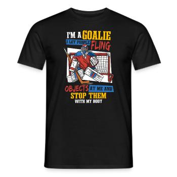 Ice Hockey Player | Goaltender | I'm A Goalie - Men's T-Shirt - black - Front - AI Model Male 178 light (178cm)