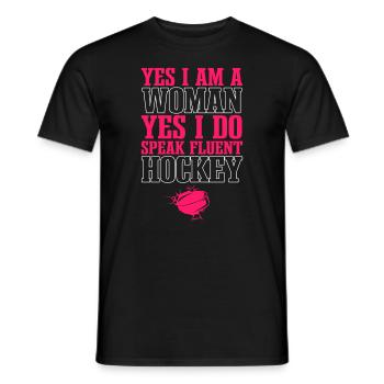 Hockey Frauen Lustiges Eishockey - Männer T-Shirt - Schwarz - Vorne - AI Model Male 178 light (178cm)