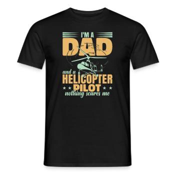 Helicopter Pilot Dad - Men's T-Shirt - black - Front - AI Model Male 178 light (178cm)