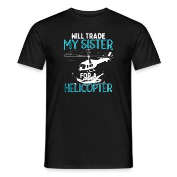 Funny Kids Helicopter - Men's T-Shirt - black - Front - AI Model Male 178 light (178cm)