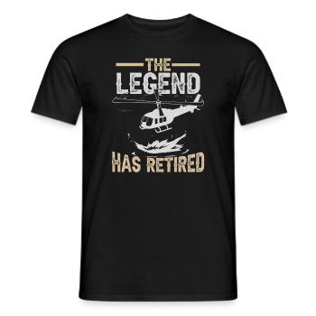 Die Legende hat sich | zurückgezogen Hubschrauberpilot - Männer T-Shirt - Schwarz - Vorne - AI Model Male 178 light (178cm)