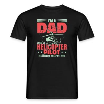 Funny Pilot Dad Helicopter - Men's T-Shirt - black - Front - AI Model Male 178 light (178cm)