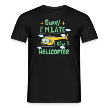 Funny Kids Helicopter - Men's T-Shirt - black - Front - AI Model Male 178 light (178cm)