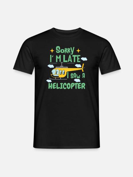 Funny Kids Helicopter - Men's T-Shirt - black