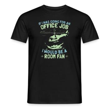 Drôle de pilote d’hélicoptère de travail d’aviation - T-shirt homme - noir - Devant - AI Model Male 178 light (178cm)