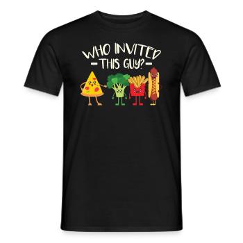 Funny Fast Food Pizza - Men's T-Shirt - black - Front - AI Model Male 178 light (178cm)