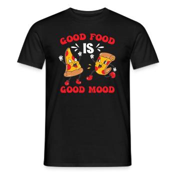 Gutes Essen ist gute Laune Pizza Fast Food - Männer T-Shirt - Schwarz - Vorne - AI Model Male 178 light (178cm)
