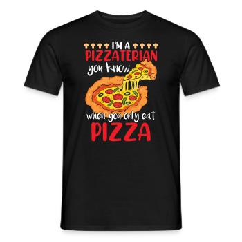 Amateur de pizza - T-shirt homme - noir - Devant - AI Model Male 178 light (178cm)