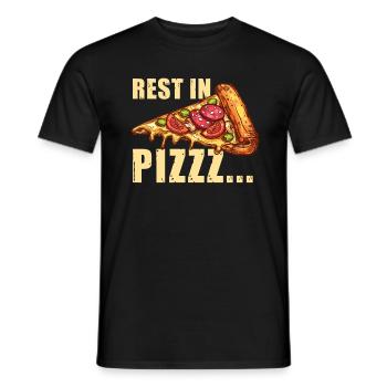Pizza | Restauration rapide | Cuisine italienne - T-shirt homme - noir - Devant - AI Model Male 178 light (178cm)