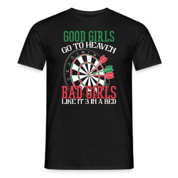 Lustiges Mädchen Dart Spieler Darts Humor - Männer T-Shirt - Schwarz - Vorne - AI Model Male 178 light (178cm)