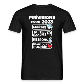 Prévisions pour 2023 Humour Futur Papa pour 2023 - T-shirt homme - noir - Devant - AI Model Male 178 light (178cm)