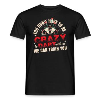 Crazy Dart Team Funny - T-shirt homme - noir - Devant - AI Model Male 178 light (178cm)