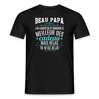 Beau Papa - T-shirt homme - noir - Devant - AI Model Male 178 light (178cm)