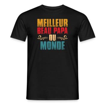 Meilleur Beau Papa Du Monde - T-shirt homme - noir - Devant - AI Model Male 178 light (178cm)