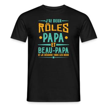 Papa Et Beau-Papa - T-shirt homme - noir - Devant - AI Model Male 178 light (178cm)