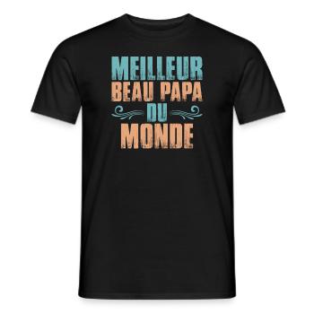 Meilleur Beau-Père Beau Papa Bonus - T-shirt homme - noir - Devant - AI Model Male 178 light (178cm)