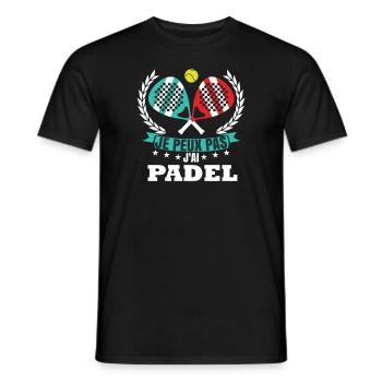 Joueur De Padel Dicton Drôle - T-shirt homme - noir - Devant - AI Model Male 178 light (178cm)