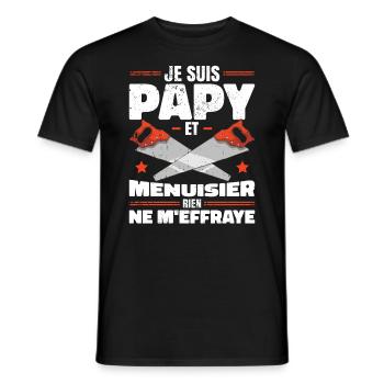 Papy Et Menuisier - T-shirt homme - noir - Devant - AI Model Male 178 light (178cm)