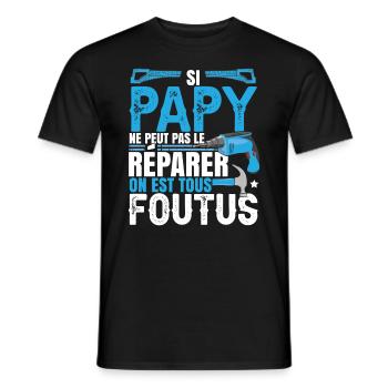 Bricoleur Papy Bricolage - T-shirt homme - noir - Devant - AI Model Male 178 light (178cm)