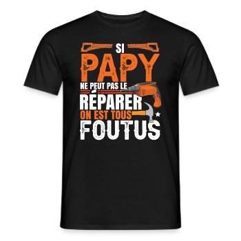 Papy Bricolage Bricoleur - T-shirt homme - noir - Devant - AI Model Male 178 light (178cm)