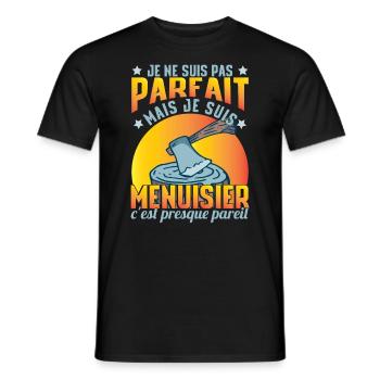 Menuisier Amusant - T-shirt homme - noir - Devant - AI Model Male 178 light (178cm)