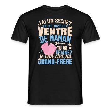 Je Suis Le Grand-Frère - T-shirt homme - noir - Devant - AI Model Male 178 light (178cm)