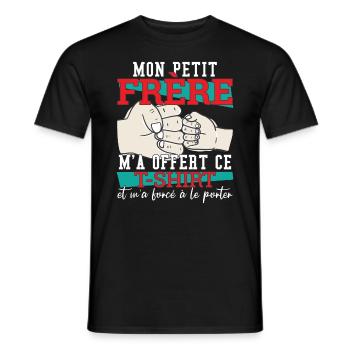 Mon Petit Frère M'A Offert Ce T-Shirt - T-shirt homme - noir - Devant - AI Model Male 178 light (178cm)