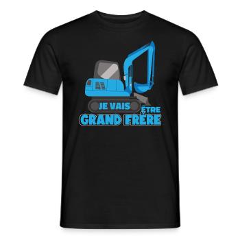 Pelleteuse Annonce De La Grossesse Grand Frère - T-shirt homme - noir - Devant - AI Model Male 178 light (178cm)
