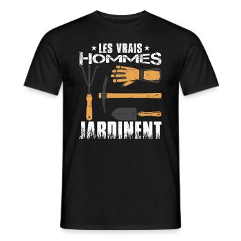 Hommes Jardinage Jardinier Jardin - T-shirt homme - noir - Devant - AI Model Male 178 light (178cm)