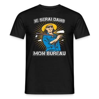 Je Serai Dans Mon Bureau Jardin Jardinage - T-shirt homme - noir - Devant - AI Model Male 178 light (178cm)