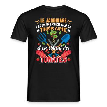 Jardinage Humoristique - T-shirt homme - noir - Devant - AI Model Male 178 light (178cm)