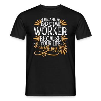 Ich wurde Sozialarbeiter - Männer T-Shirt - Schwarz - Vorne - AI Model Male 178 light (178cm)