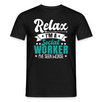 Je suis travailleur social - T-shirt homme - noir - Devant - AI Model Male 178 light (178cm)
